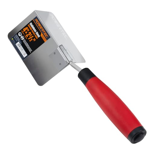 Image of POWERTEC 4 inch x 2-1 /2 inch Stainless Steel Outside Corner Drywall Knife for Gyprock and Plasterboard - 1 PK (72177)