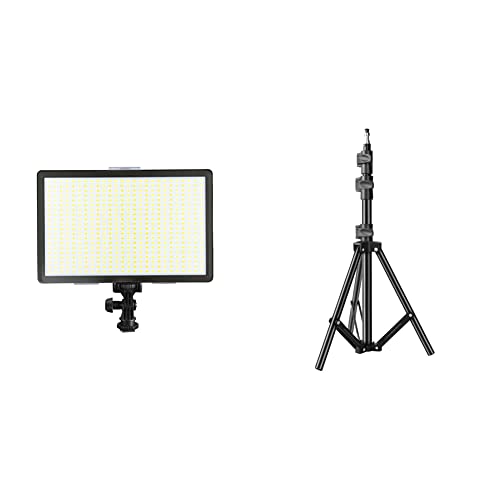 Image of DIGITEK (LED-D520 WB) Professional LED 37W Video Light Compatible with Tripods, Monopods & (DLS-006FT) Lightweight & Portable Aluminum Alloy Light Stand for Ring Light, Reflector