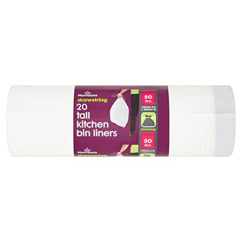 Morrisons Drawstring Tall Kitchen Waste Liners 50 Litre
