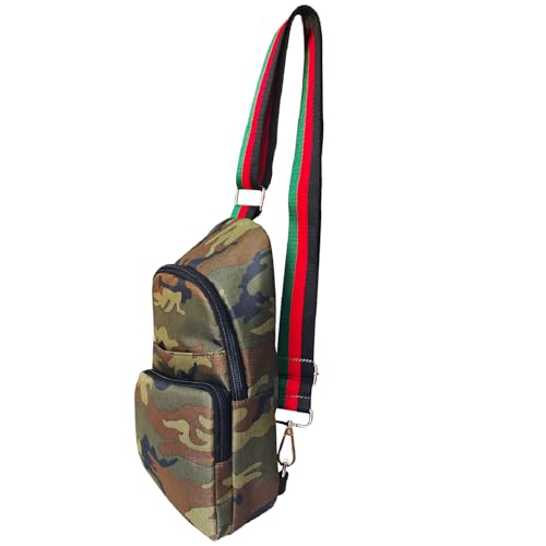 Image of Dyalsa Small Sling Bag for Women, Canvas Fanny Pack Crossbody Bags Camouflage Chest Bag With Strap