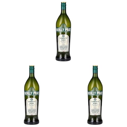 Noilly Prat Original Dry Vermouth, 18% vol., 1L / 100cl, französischer Aperitif mit 20 Kräutern und Gewürzen, darunter Kamille, Koriander, Bitterorangen und Holunderblüten (Packung mit 3)