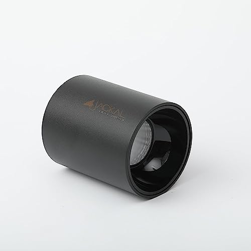 Image of JACKAL LED 20 Watts Warm White Round Surface Light Cylindrical Shape Indoor Ceiling Mounted Spot Light Cob Down Light Aluminium Body - Black Reflector
