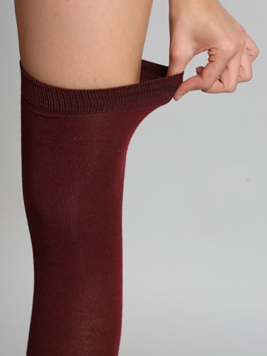 Image of TRAZO Women's Thigh High Socks Over the Knee High Knitted Casual Boot Socks, Striped Long Fashionable Stockings Pack of 1