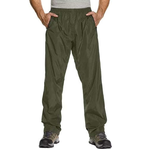 Asfixiado Pantaloni da pioggia da uomo, leggeri e impermeabili, antivento, per escursioni,...