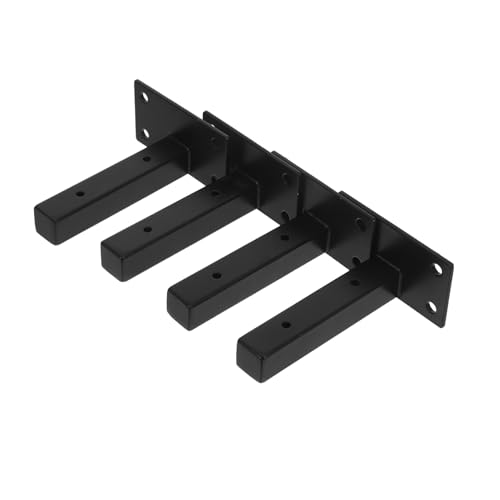 HYTROVE 4個重型黒塗装壁掛け属ブラケット 頑丈な棚受け具 多機能スペース活用用 棚対応 収納効率化 キッチン クローゼット 作業台向け