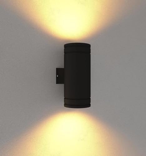 Image of Sirius LED 18 Watts Outdoor /Indoor Modern Cylindrical UP and Down Aluminium Wall Light for Garden /Patio /Bedroom, IP-65 Waterproof, Warm White (18w)