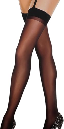 Image of ToBeInStyle Women's Attached Garter Belt Suspender Nylon Stocking Pantyhose