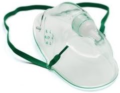 John Bunn Simple Oxygen Mask-Simple Oxygen Mask, Adult w/7' Tubing - Green - Case of 50