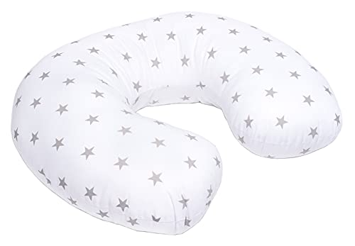 BREAST FEEDING MATERNITY NURSING PILLOW BABY SUPPORT AMAZING DESIGNS (Stars on white)