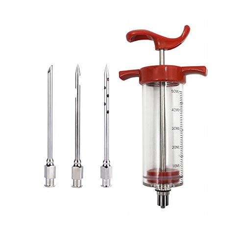 Ryoizen Seringue à Sauce/Injecteur de Marinade, Outil D'injection D'assaisonnement pour Marinade Seringue à la Dinde, outil de cuisson Cuisine BBQ Cover