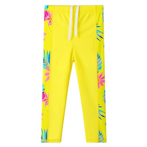 Image of Girls Two Piece Swimsuit Long Sleeve Floral Bathing Suit UPF 50+ Summer Beach Swimwear