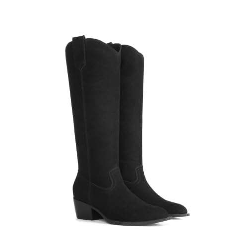 DREAM PAIRS Suede Knee High Fall Tall Boots for Women,Black,8 - image 8