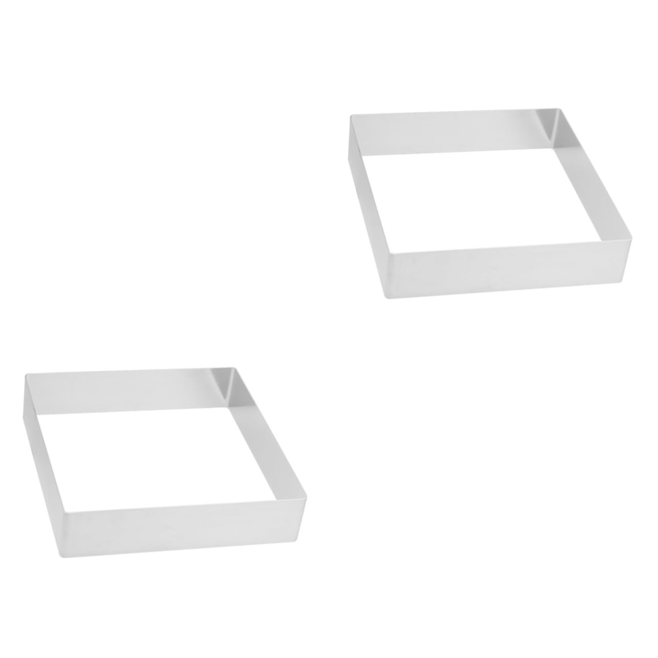 LABRIMP 2pcs Stainless Steel Cake Ring Cake Mousse Ring for Baking Pastry Square Cake Cutters for Baking Moulds Cake Rings 2 Cake Mold Expandable Square Cake Tin Rectangle Cake Tin Pans