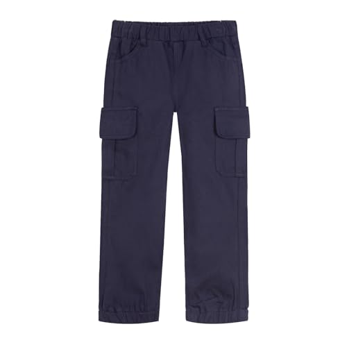 Mud Kingdom Boys Cargo Joggers Pant Elastic Waist with Hoop Pull On Outdoor Woven with Pockets