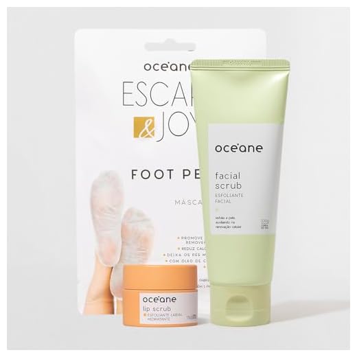 Kit Esfoliação - Esfoliante Facial + Esfoliante Labial + Máscara Esfoliante Para Pés (3 Produtos)