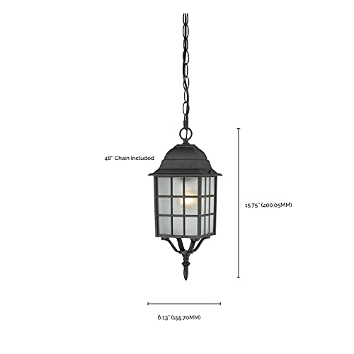 Image of Nuvo Lighting 60 /4913 Traditional One Light Hanging Lantern from Adams collection in Black finish