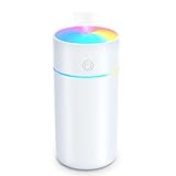 加湿器 小型 卓上 【USB給電式 ＆ 2段階加湿量】 超音波式 車 ペットボトル アロマ対応 ミニ加湿器 大容量350ml 空焚き防止 車載 持ち運び USB コンパクト 小さい humidifier 静音 水漏れ防止 3種類LEDライト 次亜塩素酸水対応 バッテリーなし 寝室/オフィス 乾燥/花粉症対策 Geekin-Exdash