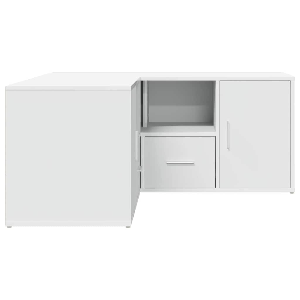 vidaXL Mobile Angolare Bianco 160x40x45 cm in Truciolato, mobiletto ad Angolo, Mobile, scaffale ad Angolo, ripiano ad Angolo, vetrina