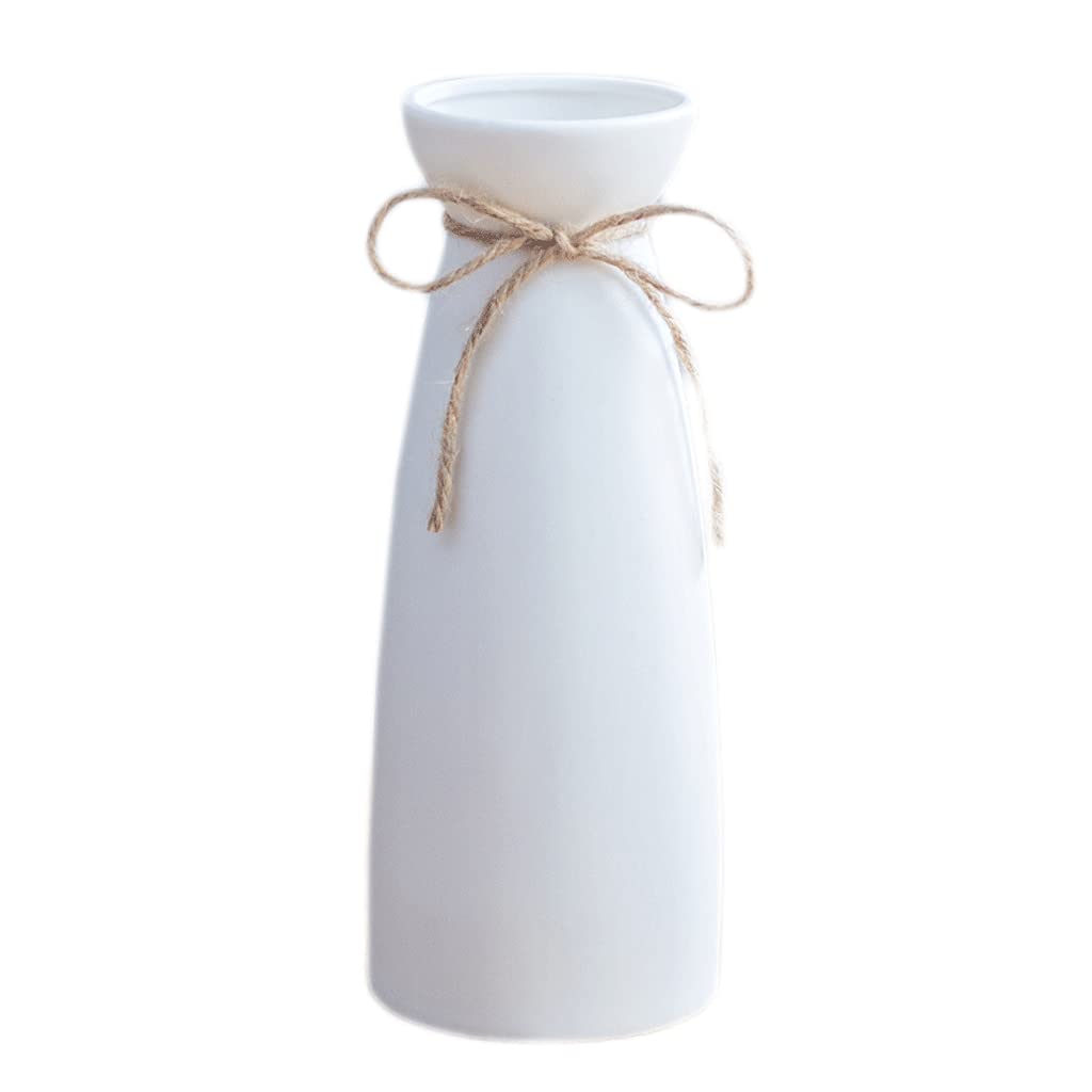 Bzgpmfud Ceramic Vase Desktop Art Decoration Flower Arrangement Modern White Flowerware Creative Small(7.5Cm*23Cm)