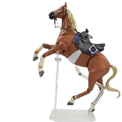 Figurine cheval modèle animal articulé statue simulation jaune