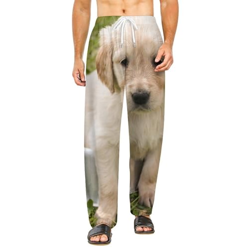 Pantalon de détente Golden Retriever vêtement de nuit doux pour soirée cocooning
