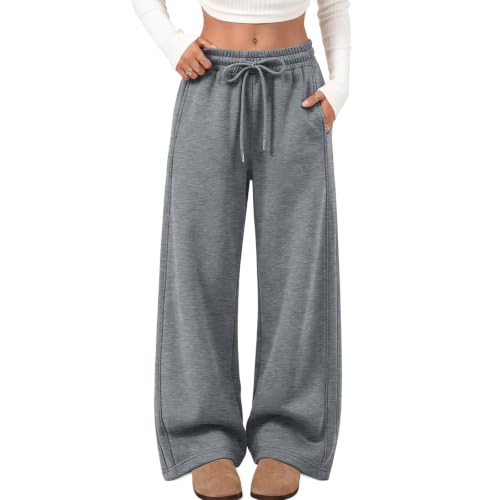 Gray Sweatpants Women Baggy Low Rise Drawstring Sweat Pants with Pockets - image 1