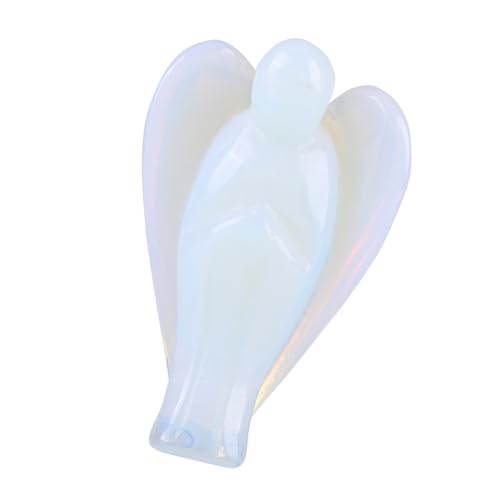 Acouto .5 Pulgadas Hermosas ópalo Angel Forma Curación Piedra Opal Angel Figurine Opalite Angle Figurine Opal