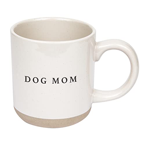 Sweet Water Decor Stoneware Coffee Mugs | Novelty Coffee Mugs | 14oz Stoneware Coffee Cup | Microwave & Dishwasher Safe | Funny Coffee Mug | Birthday Gift (Dog Mom)