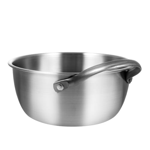 ABOOFAN Mixing Bowl with Handle Stainless Steel Ramen Pot for Home Cooking for Salad Instant Noodles and More Suitable for All Stove