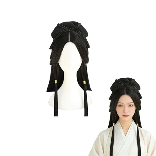 Peluca de geisha con diadema retro para fiestas temáticas y sesiones de fotos