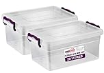 BH | 20L - 2 PCS Clear Plastic Storage Box with Lids | Clip Handle | Containers for Home, office, Kitchen, Toys and Goods - By Best House