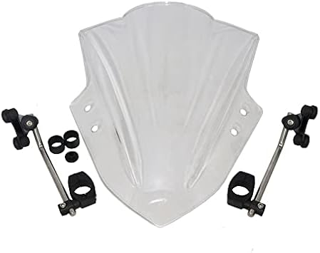 GLoyer Motorcycle Windshield Motorcycle Windshield Windscreen with Adjustable Bracket Wind Screen Compatible with Bajaj Dominar Pulsar 200NS Pulsar 180 DTS-i 150 DTS-i Color White