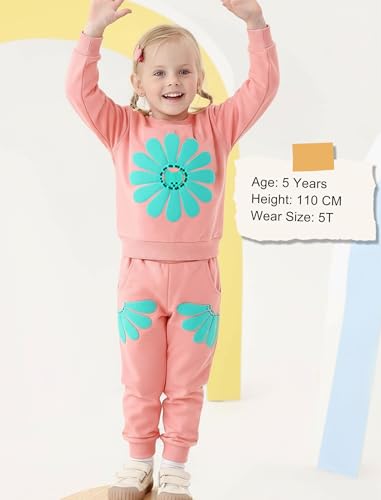 Image of Toddler Baby Boy Girl Clothes with Pockets 2PC Long Sleeve Pullover Sweatshirt and Pants Infant Fall Winter Outfit