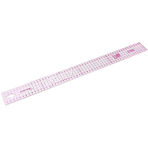 Regla Accesorios a Medida 55 cm Regla compartida Recta métrica Lateral Doble compartida Regla multifunción Rosa Transparente ➤ HibiscusElla Cover