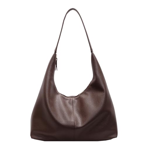 Hobo Bags for Women, PU Leather Slouchy Tote Handbag Soft Large Top Handle Crossbody Shoulder Purses with Zipper - Main Image