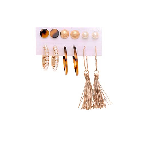 Image of ANNACREATIONS Stylish combo of pearl stud hoop earrings set for Women Girls