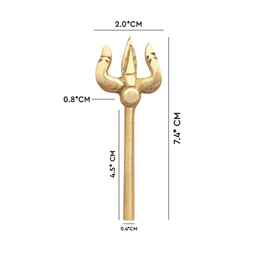 Image of Brass Trishul Statue |Vastu Shastra | Feng Shui Products | Home Decor | Showpiece | Decorative Items | Vastu Remedy| Pooja Item | Trishul for Pooja | Pack of 3
