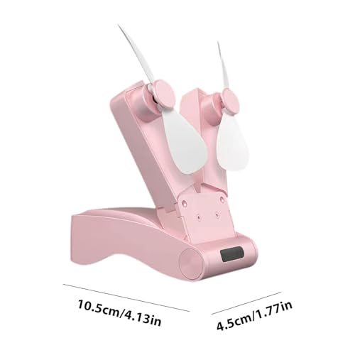 Eastuy Tragbarer Faltventilator, wiederaufladbar, faltbarer Lüfter | Wiederaufladbarer persönlicher Ventilator- Persönlicher Ventilator für Schlafzimmer, tragbarer Ventilator-5