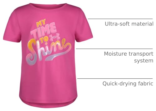 Image of Under Armour Girls Girls Short Sleeve Shirt, Crewneck, Lightweight and Breathable Athletic-t-Shirts
