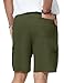 3rd hill Mens Casual Sweat Cargo Cotton Shorts Drawstring Elastic Waist Athletic Workout Gym Jogger Shorts with 5 Pockets Army Green