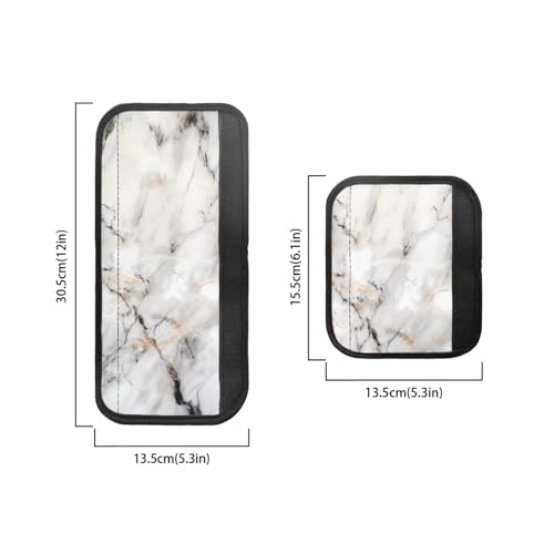 Image of Refrigerator Door Handle Covers Set of 6 Kitchen Electrical Appliances Handle Protector Anti-Slip Fridge Microwave Oven Decor and Accessories, Gray White Marble Print