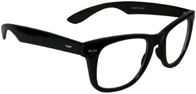Fifties Retro Vintage Wayfarer Sunglasses with Clear Lenses and 100% UV Protection