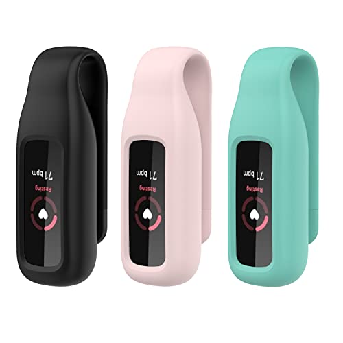 FitTurn Clip for Fitbit Luxe Clip Holder Case Replacement Soft Silicone Strap Accessories for Luxe Clip Case Accessory (Black,Pink,Teal)