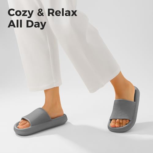 Image of Leevar Cloud Slides for Women and Men - Soft, Comfy, Relax Cloud Slippers, Thick Sole, Non-slip Slides for Men, Easy to Clean, Shower, Swimming, Beach, Indoor and Outdoor Slides for Men
