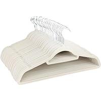 Velvet Hangers Non-Slip Clothes Coat Hangers Coat with Tie Bar and 360° Swivel Hook Space-Saving 0.6 cm Thick 43.5 cm Long, for Dresses Trousers