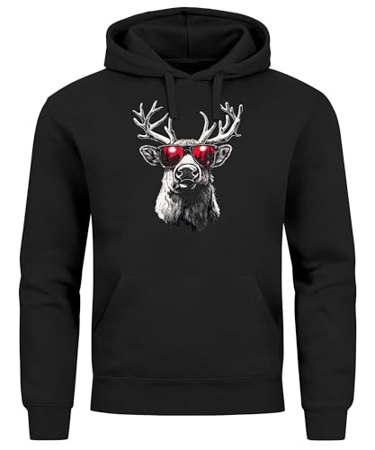 Pullover mit Elch Motiv 31 MoonWorks® Hoodie Herren Weihnachten Rentier Elch Aufdruck...