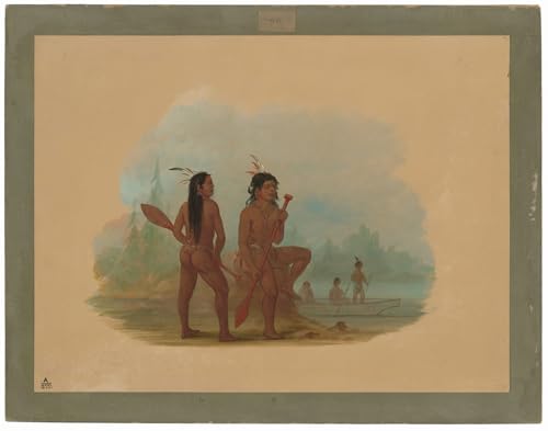 Deux jeunes hommes Hyda George Catlin posters et art decoration chambre tableau mural vintage
