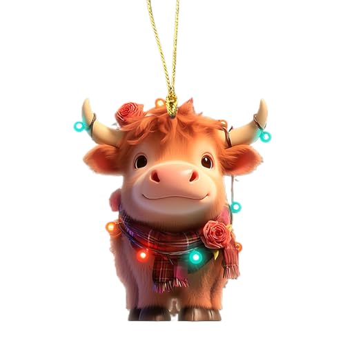 Acryl-Kuh-Weihnachtsbaum-Anhänger, niedlicher Weihnachtsanhänger,...