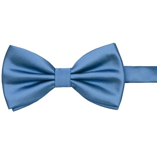 Image of GUSLESON Men's 3-pc Solid Color Bow Tie Gift Set - Double‑Fold Pre-Tied Bow Tie, Pocket Square, Cufflinks - Wedding Formal Party