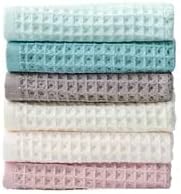 Juego de toallas de cocina (6 piezas) 100% algodón, patrón de gofres